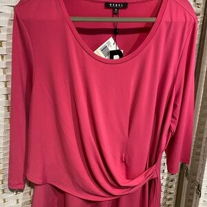 Rebel by Rebel Wilson Women's Pink Top. Draped Front. NWT.